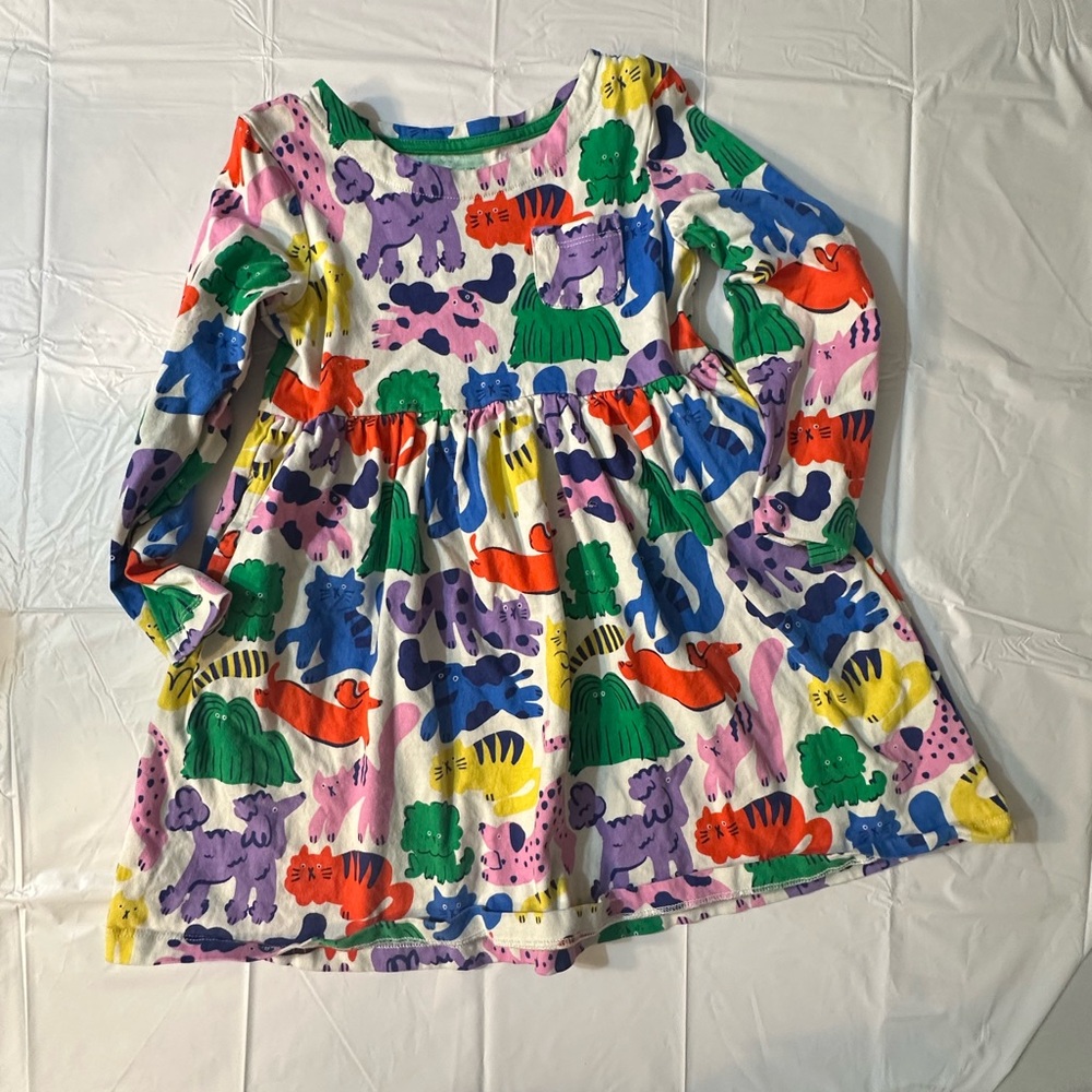 Mini Boden Colorful Animal Print Dress 5-6Y